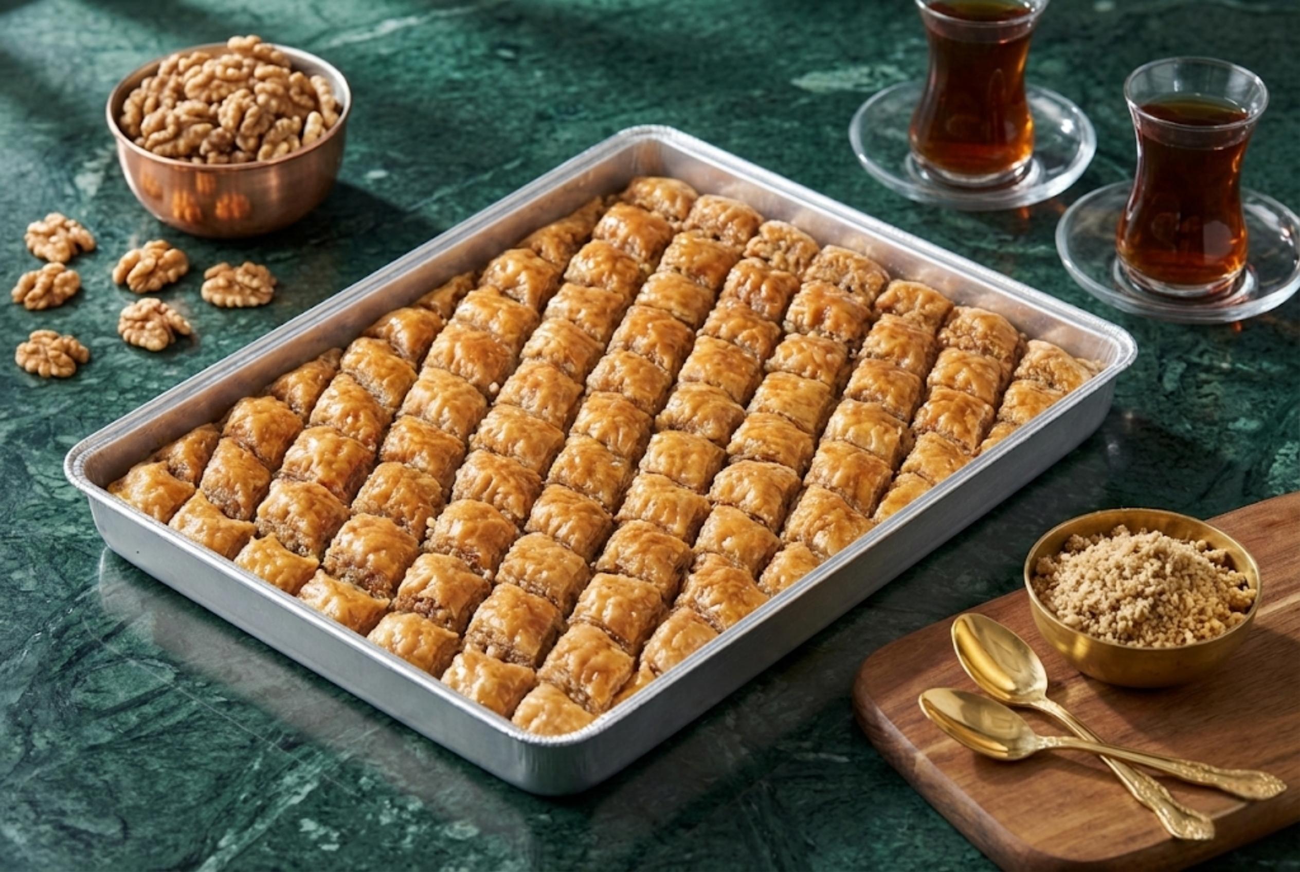ev baklavası tepsi Ev Baklavası (Ortalama 3kg.) - Görsel 1